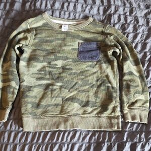 Carter's Green Camo Sweatshirt with Denim Pocket